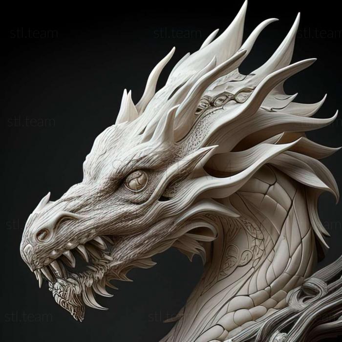 3D модель Белый дракон (STL)